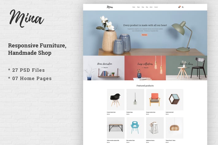 Mina - Furniture Shop PSD Template