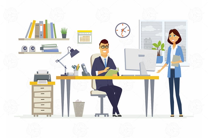 Office Meeting - vector illustration