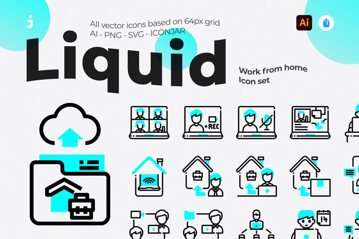 30 Work from home icons