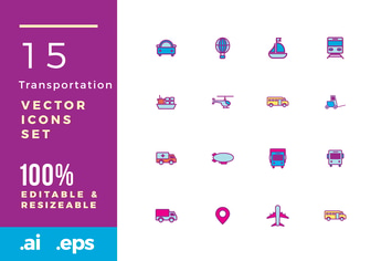 15 Transportation vector icons