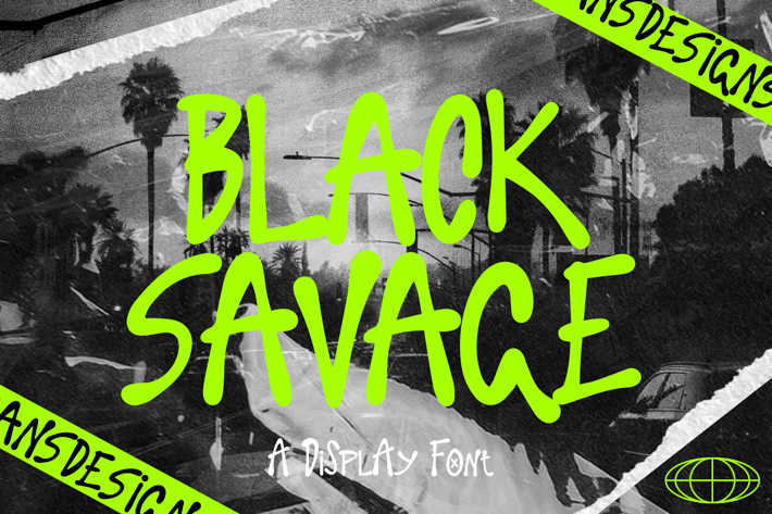 Black Savage Modern Ink Marker Display Font