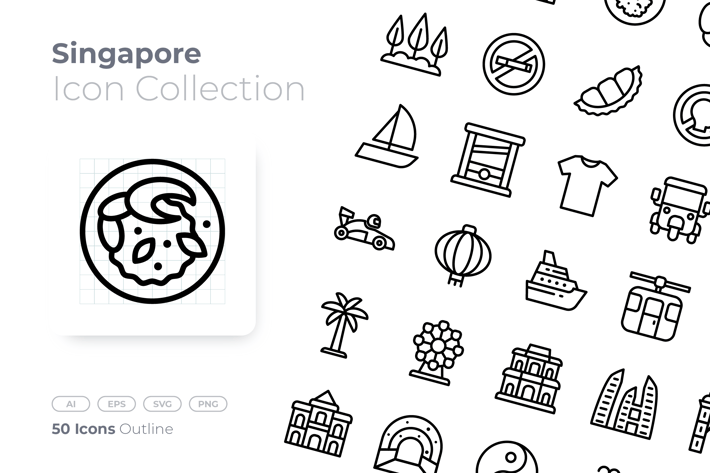 Singapore Outline Icon