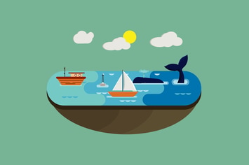 Ocean Flat Landscape - Illustration BG