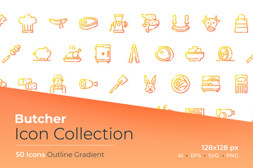 Butcher Outline Gradient Icon