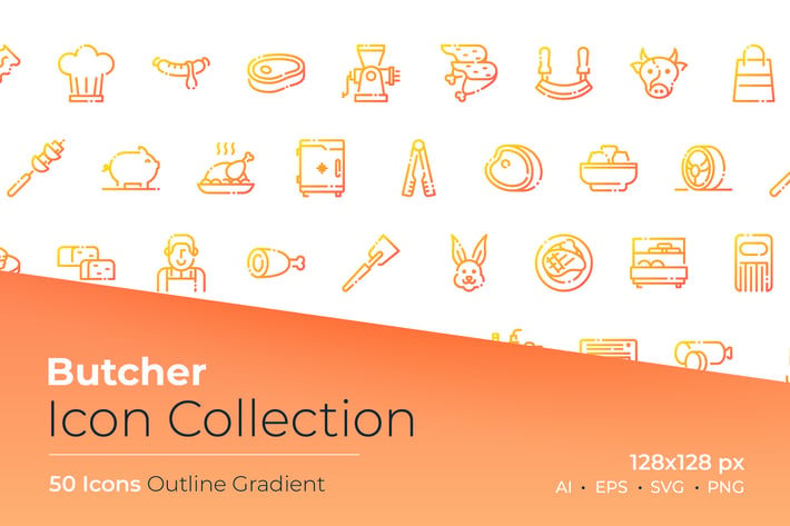 Butcher Outline Gradient Icon