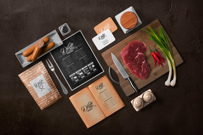 Restaurant Menu Mockup Scenes