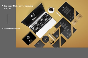 Top View Stationery / Branding Mockup