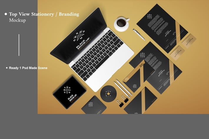 Top View Stationery / Branding Mockup