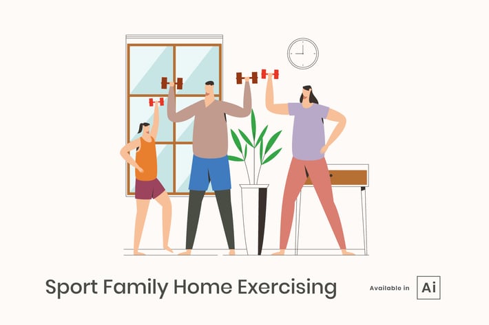 Sports Family Home Exercising