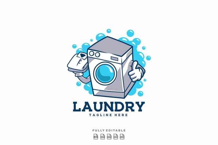 Laundry Logo Mascot Template