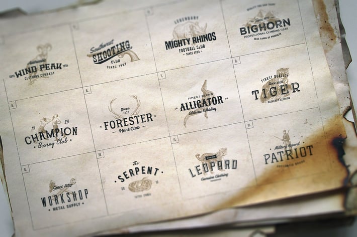 12 Retro Logo Badges vol.1