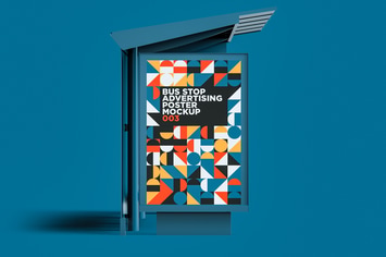 Bus Stop Advertising Poster Mockup 003