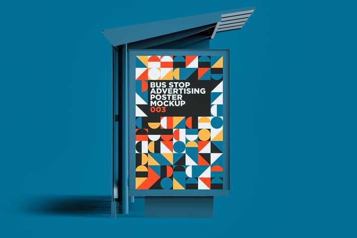 Bus Stop Advertising Poster Mockup 003