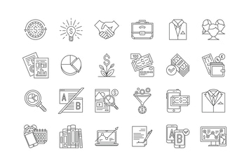 34 Business, Marketing & Finance Line Icons