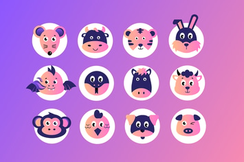 Chinese Zodiac Badges