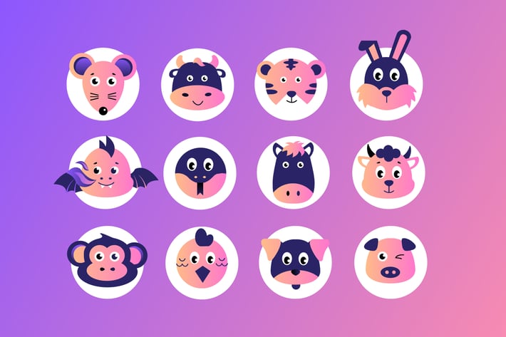 Chinese Zodiac Badges