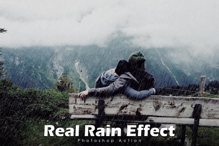 Real Rain Effect Photoshop Actions