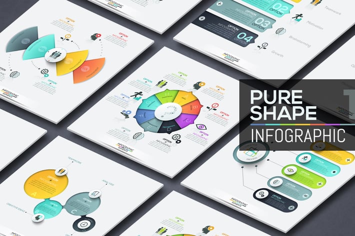 Pure Shape Infographics. Part 1