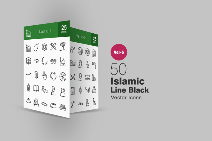 50 Islamic Line Icons