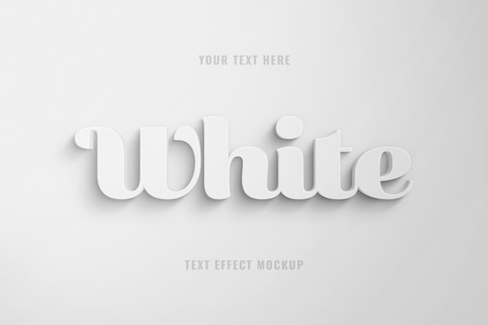 White 3D Text Effect