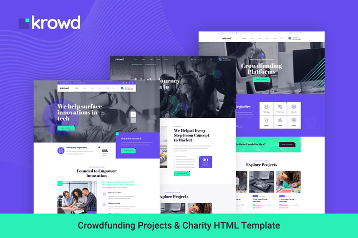 Krowd - Crowdfunding Projects & Charity HTML