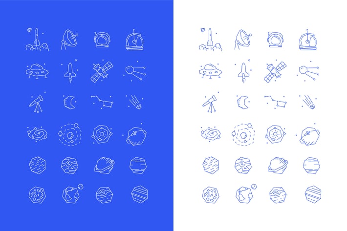 space vector icon set