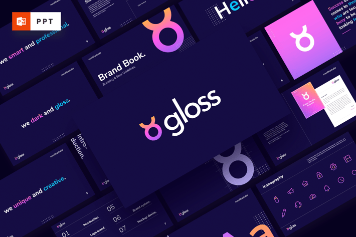 GLOSS - Dark Branding Style Powerpoint Template