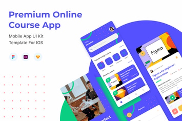 Online Course UI Kit for Mobile App