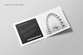 Square Bifold Brochure Mockup