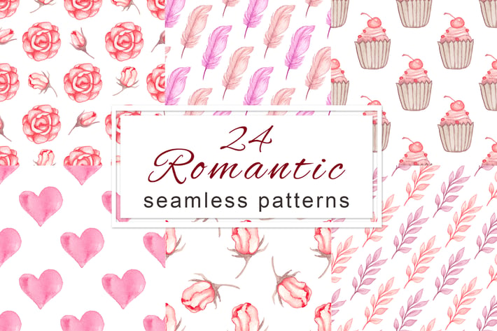 Romantic Seamless Patterns