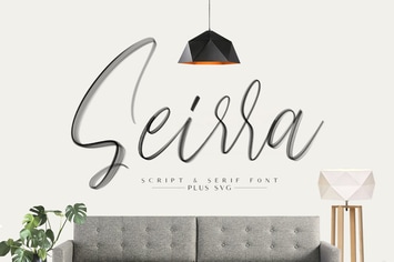 Seirra Brush Script and Serif Plus SVG Font