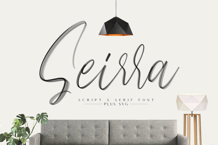 Seirra Brush Script and Serif Plus SVG Font