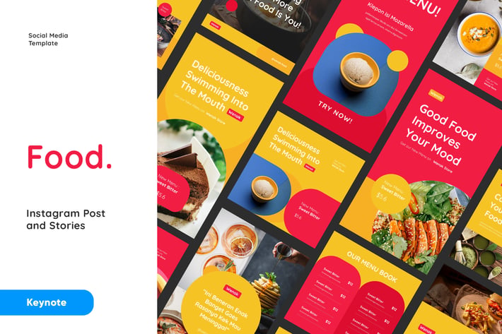Food Instagram Post and Stories Keynote Template