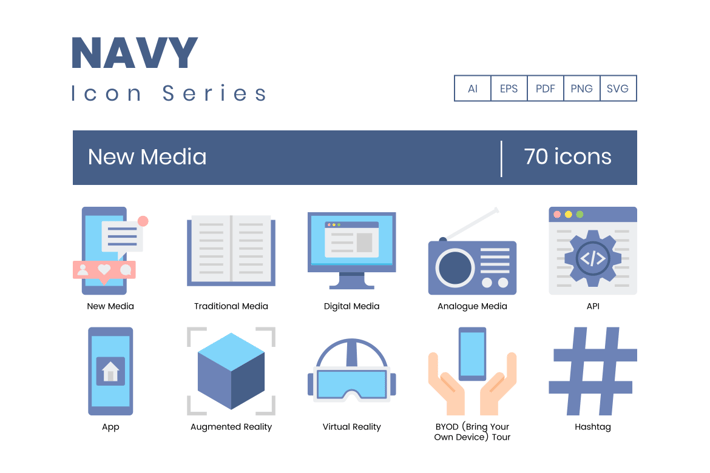 70 New Media Icons