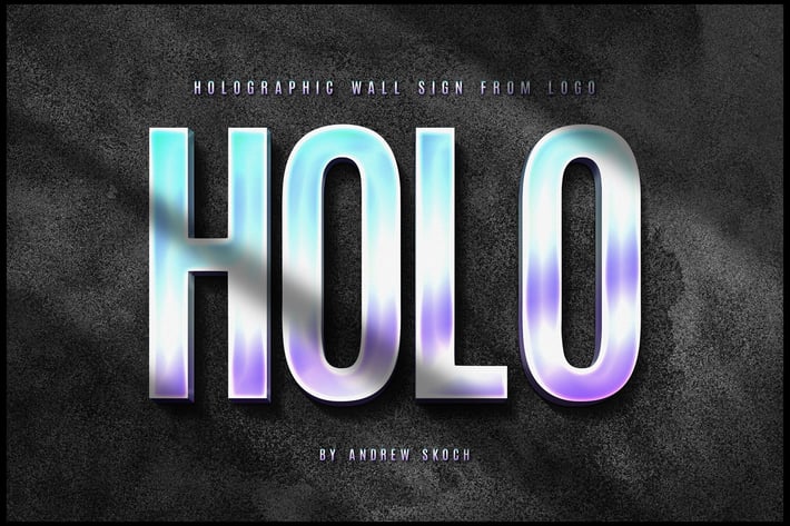 Holographic Logo Mockup