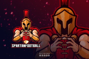 Spartan America Football Mascot Logo