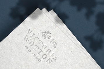 Debossed Logo Mockup on Recycled Paper