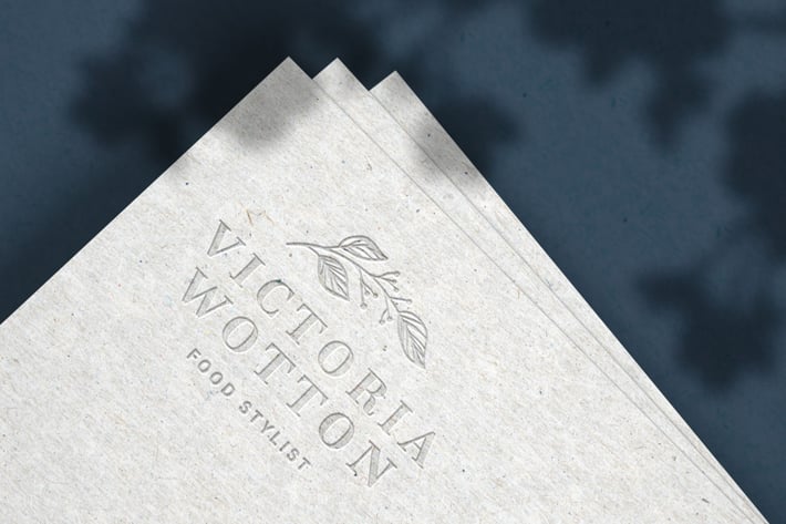 Debossed Logo Mockup on Recycled Paper