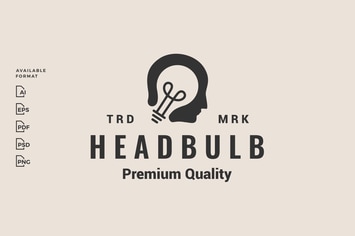 Head Bulb Hipster Logo