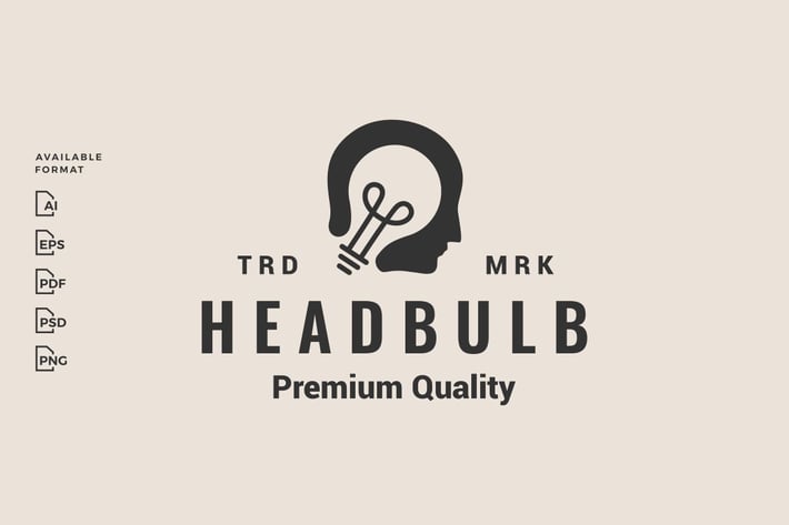 Head Bulb Hipster Logo