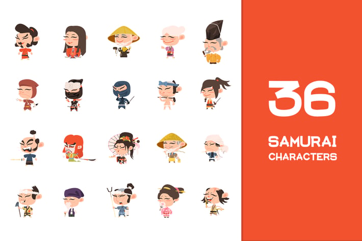 Samurai Vector Characters 