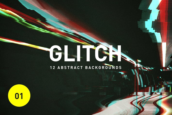 Glitch - 12 Abstract Backgrounds