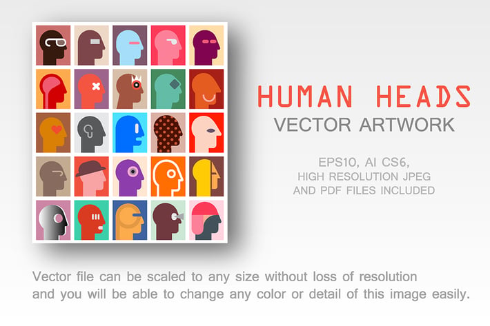 Human Heads vector artwork
