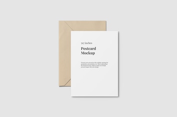 Postcard Mockup top angle view