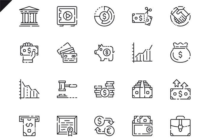 Simple Set Finance Line Icons
