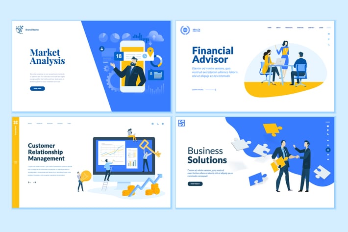 Set of Business Web Page Design Templates