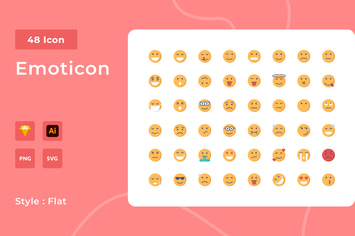 Emoticon Flat Style Icon Pack