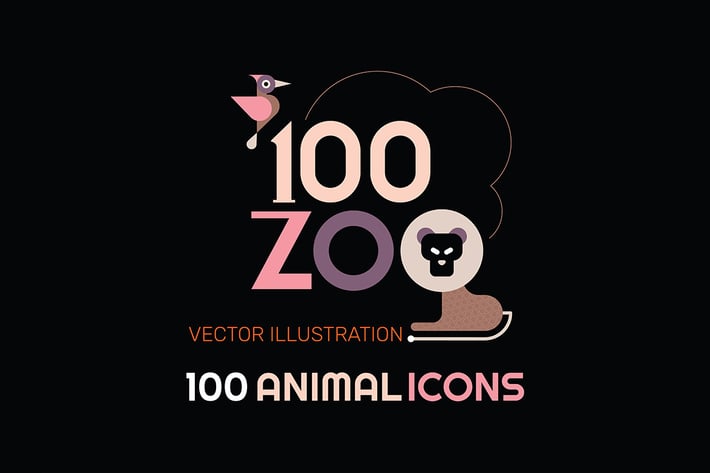 100+ Zoo Animal Icon Set