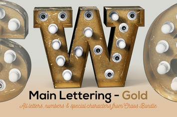 Marquee Light Bulbs Chaos 3 - Gold Lettering