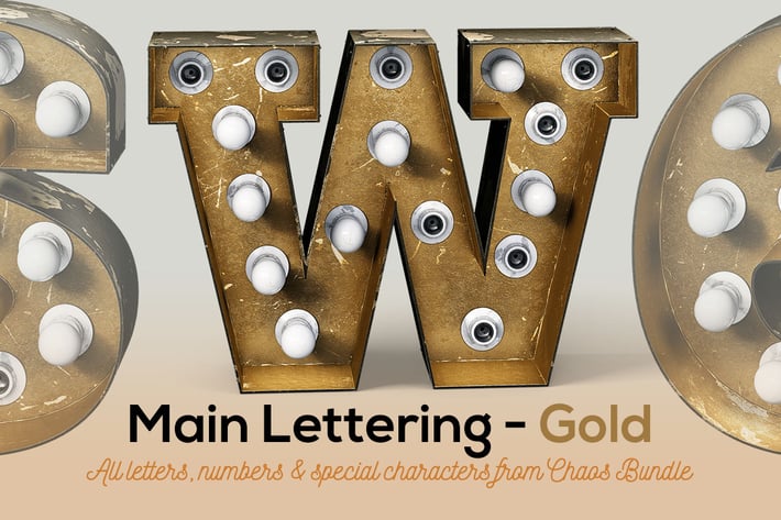 Marquee Light Bulbs Chaos 3 - Gold Lettering